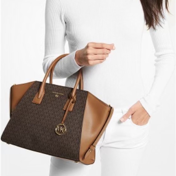 MICHAEL MICHAEL KORS Avril Large Logo Top-Zip Satchel - Picture 3 of 4